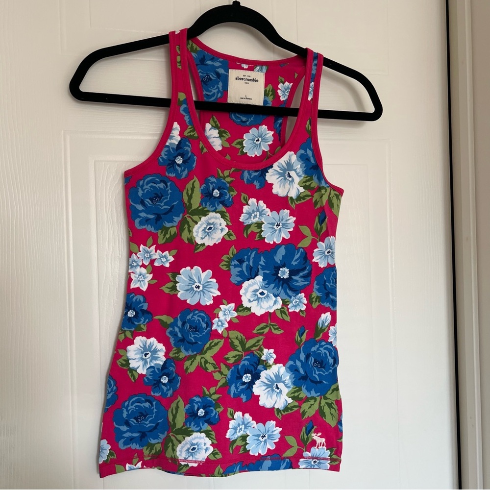 Abercrombie Kids Floral Tank Top - Pink and Blue